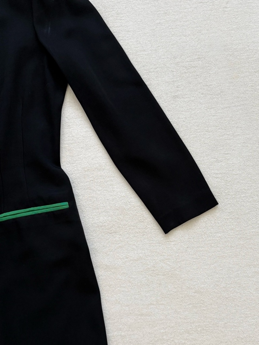 Double Breasted Blazer Dress Green Trim Long Sleeve Size 12 Preppy Academia - Picture 5 of 10